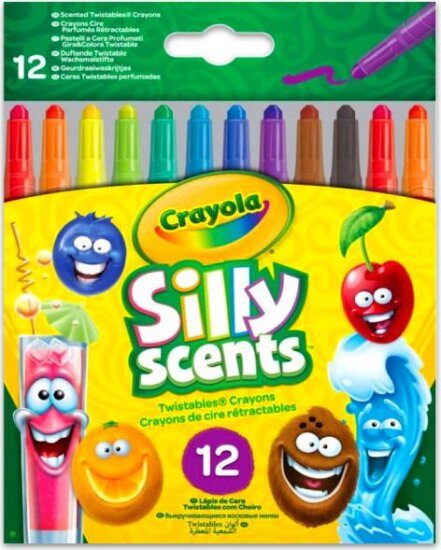 Crayola Silly Scents, Illatos kitekerhető zsírkréta, 12 db-os készlet