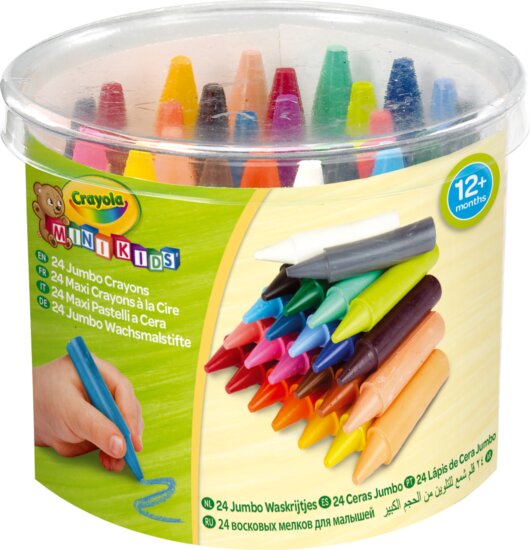Crayola Mini Kids, Tömzsi viaszkréta készlet, 24 db-os