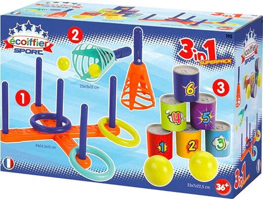 Écoiffier, 3 az 1-ben célba dobó szett Écoiffier, 3 az 1-ben célba dobó szett