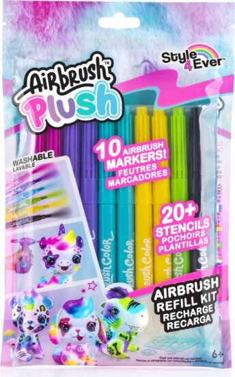 Airbrush Plush, Style 4 Ever utántöltő filctoll készlet, 10 db-os
