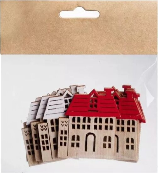 Faházikó karácsonyfa dísz, 3 x 4,5 cm, 12 db-os