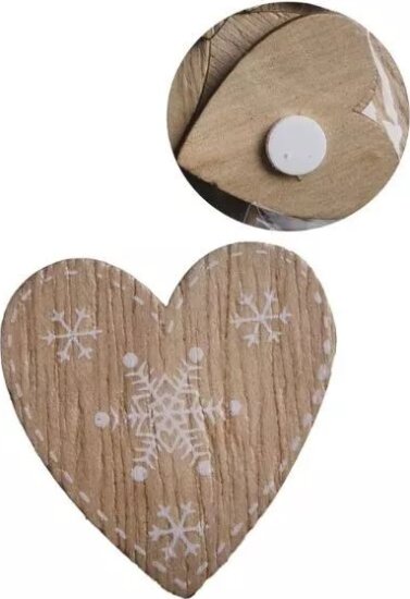 Öntapadós szívecske dekoráció hópehellyel, 12 db-os, 4 x 4 cm