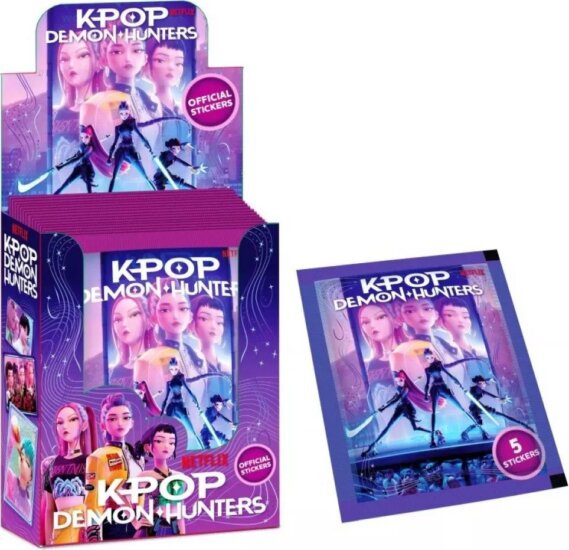 K-Pop, Demon Hunters gyűjthető matricák meglepetéscsomagban, 1 csomag 5 db matricával