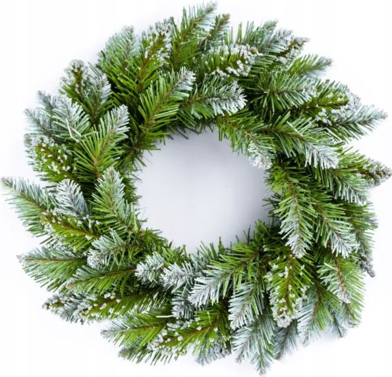 Adventi koszorú, műhavas, 38 cm