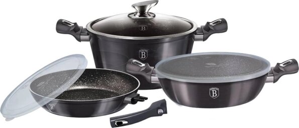 Berlinger Haus Metallic Line Carbon Pro Edition Collection BH/7052 edénykészlet, 6 részes Berlinger Haus Metallic Line Carbon Pro Edition Collection BH/7052 edénykészlet, 6 részes