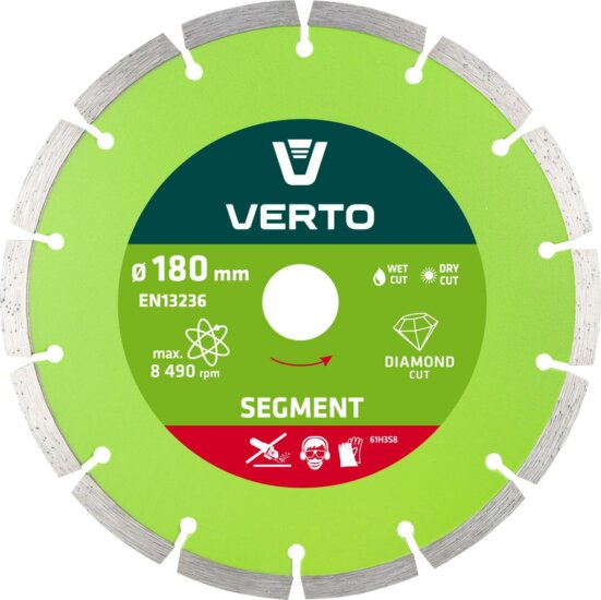 Verto 61H3S8 szegmentált gyémántvágó, 180mm Verto 61H3S8 szegmentált gyémántvágó, 180mm