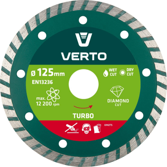 Verto 61H2T5 turbo gyémántvágó, 125mm
