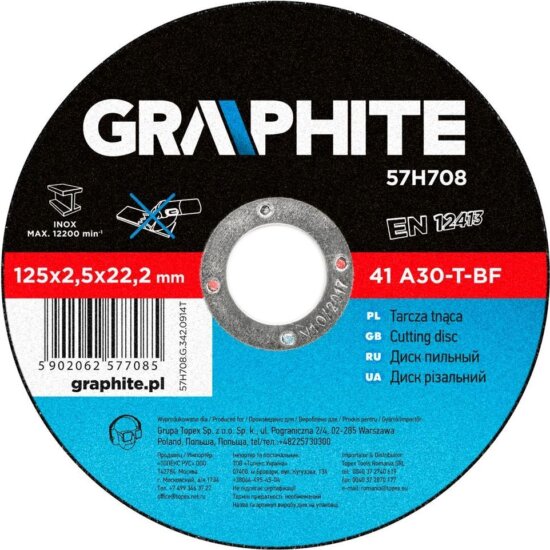 Graphite 57H708 fém vágókorong, 125mm Graphite 57H708 fém vágókorong, 125mm