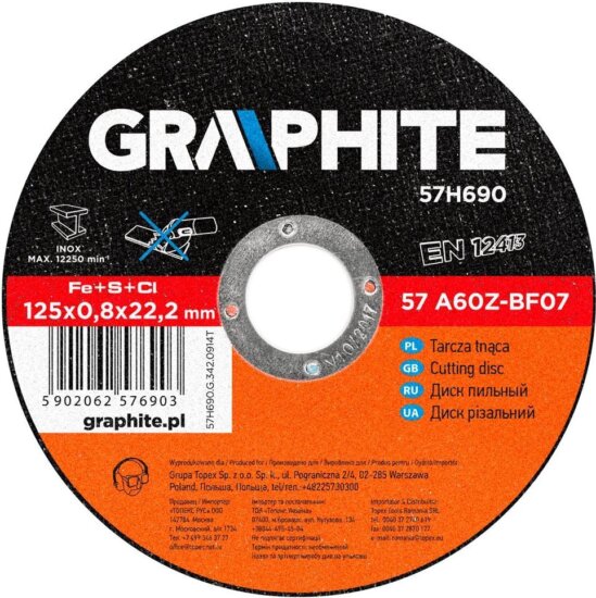 Graphite 57H690 fém vágókorong, 125mm