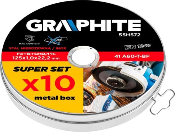 Graphite 55H572 fém vágókorong készlet, 125mm, 10db