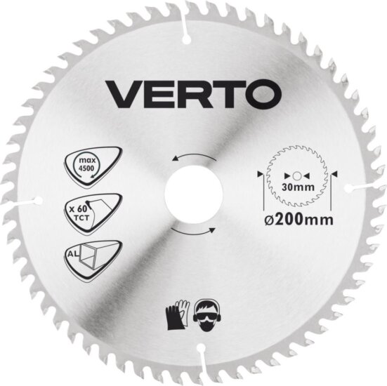 Verto 61H190 körfűrészlap, 200mm, Z60 Verto 61H190 körfűrészlap, 200mm, Z60