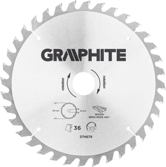 Graphite 57H679 körfűrészlap, 216mm, Z36 Graphite 57H679 körfűrészlap, 216mm, Z36