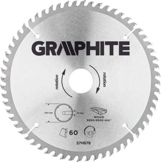 Graphite 57H678 körfűrészlap, 200mm, Z60 Graphite 57H678 körfűrészlap, 200mm, Z60