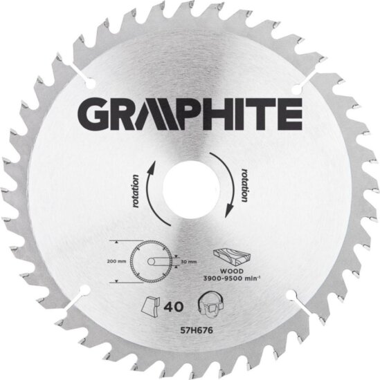 Graphite 57H676 körfűrészlap, 200mm, Z40
