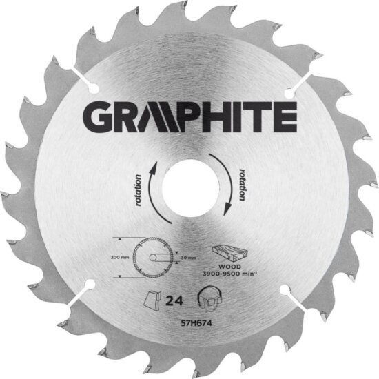 Graphite 57H674 körfűrészlap, 200mm, Z24