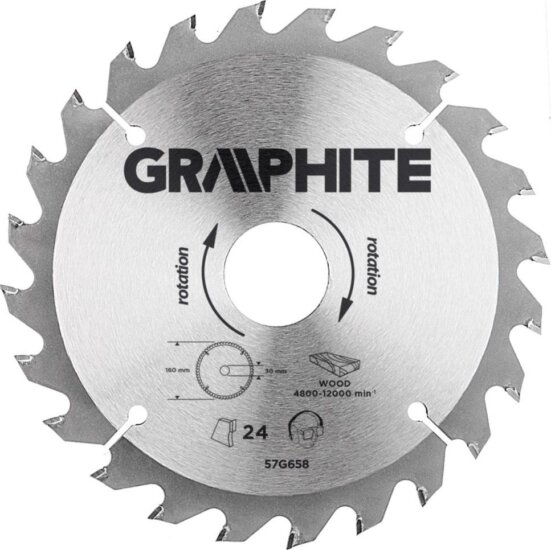 Graphite 57H658 körfűrészlap, 160mm, Z24