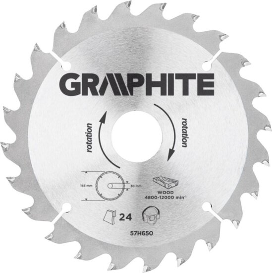 Graphite 57H650 körfűrészlap, 165mm, Z24 Graphite 57H650 körfűrészlap, 165mm, Z24