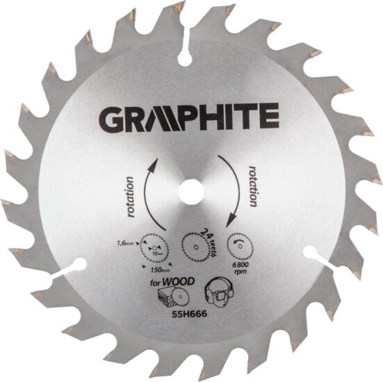 Graphite 55H666 körfűrészlap, 150mm, Z24 Graphite 55H666 körfűrészlap, 150mm, Z24