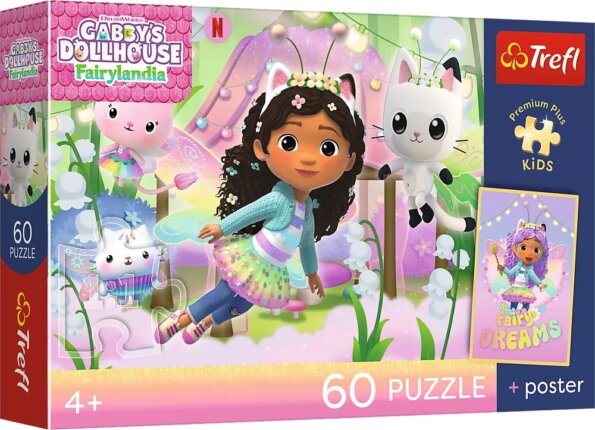 Trefl, Premium Plus Kids, Gabi és a cicakalandok puzzle, 60 darabos