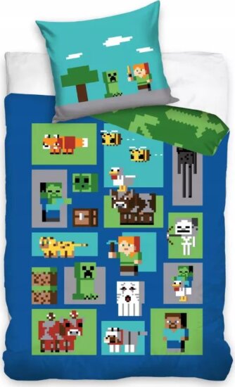 Minecraft, Pixelvilág kétrészes ágyneműhuzat garnitúra, 140 x 200 cm Minecraft, Pixelvilág kétrészes ágyneműhuzat garnitúra, 140 x 200 cm