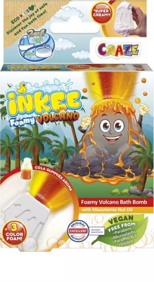 Inkee, Vulkán alakú vegán fürdőbomba, Kóla illatú