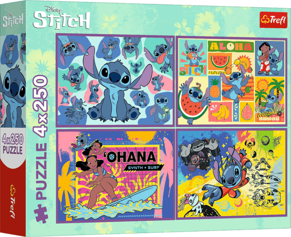 Trefl, Lilo & Stitch 4 az 1-ben puzzle, 4x250 darabos