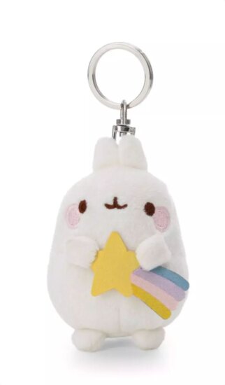 NICI, Molang a nyuszi csillaggal plüss kulcstartó, 8 cm