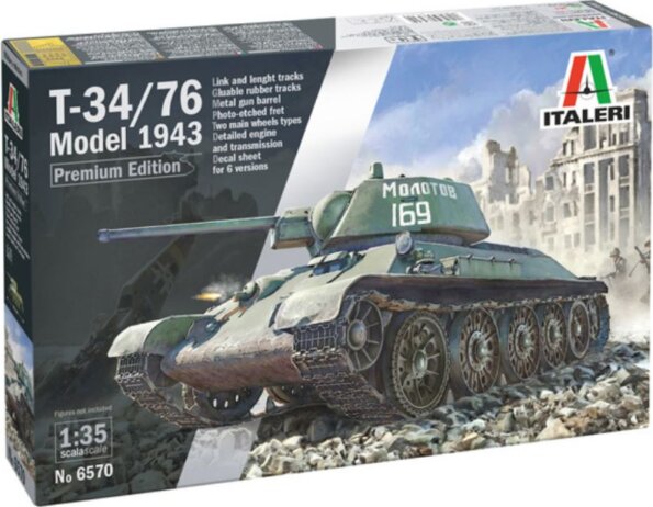 Italeri, T-34/76 Mod. 1943 prémium harckocsi makett, 1:35 Italeri, T-34/76 Mod. 1943 prémium harckocsi makett, 1:35