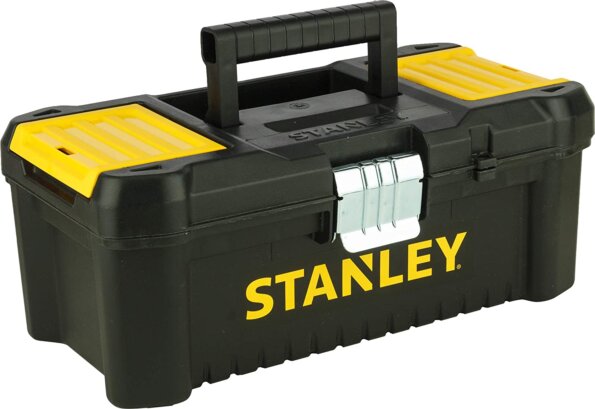 Stanley STST1-75515 Szerszámosláda, 12,5", 18.01 x 13 x 32.51 cm, fémcsatos, fedélben, csavartartó
