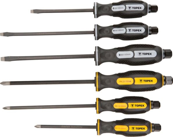 Topex 39D506 csavarhúzó készlet, 6 részes, üthető Topex 39D506 csavarhúzó készlet, 6 részes, üthető