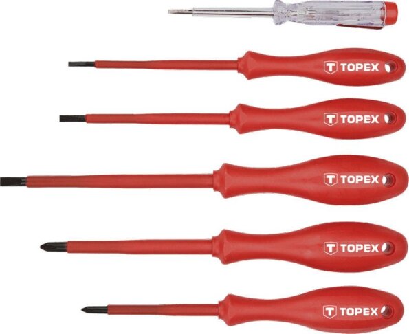 Topex 39D155 csavarhúzó készlet, 6 részes, 1000V, szigetelt Topex 39D155 csavarhúzó készlet, 6 részes, 1000V, szigetelt