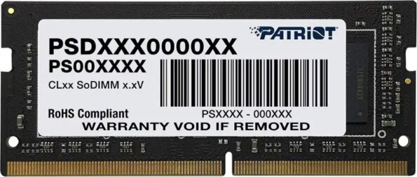Patriot 8GB / 3200MHz Signature Line Black (DDR4, SODIMM) Patriot 8GB / 3200MHz Signature Line Black (DDR4, SODIMM)