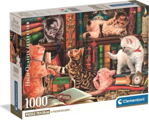 Clementoni, Érdeklődő cicák puzzle, 1000 darabos