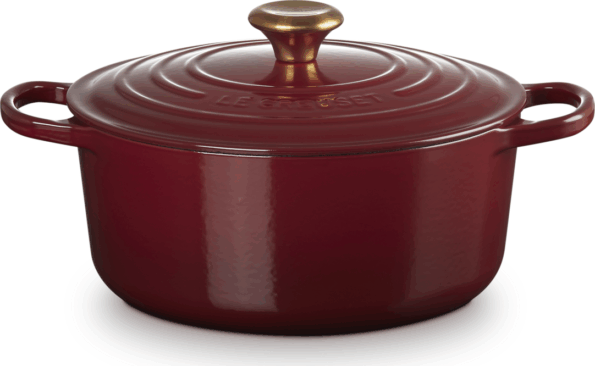 Le Creuset Signature kerek öntöttvas sütő-főzőedény, 26cm, 5,3 l, rhone