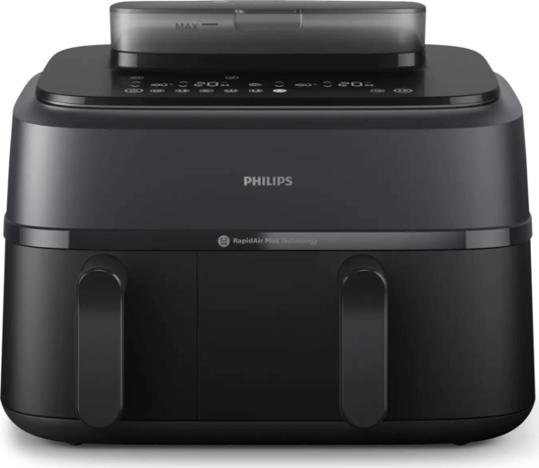 Philips SteamFry+ Dual NA550/00 dupla kosaras forrólevegős sütő (9 l) Philips SteamFry+ Dual NA550/00 dupla kosaras forrólevegős sütő (9 l)