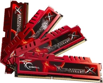 G.SKILL RipjawsX DDR3 1600MHz CL9 16GB Kit4 (4x4GB) Intel XMP Red G.SKILL RipjawsX DDR3 1600MHz CL9 16GB Kit4 (4x4GB) Intel XMP Red