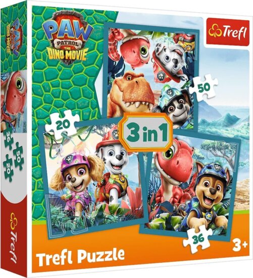 Trefl, Mancs őrjárat és a Dínó-sziget puzzle, 3 az 1-ben, 20, 36, 50 darabos