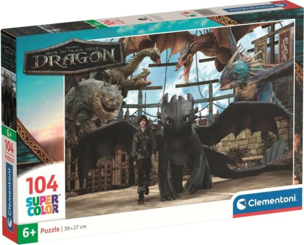 Clementoni, Így neveld a sárkányodat puzzle, 104 darabos