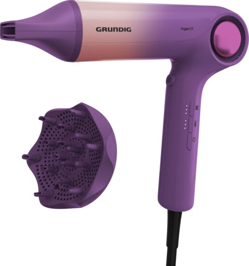 Grundig HD 9480 hajszárító, 1600W, rózsaszín - lila Grundig HD 9480 hajszárító, 1600W, rózsaszín - lila