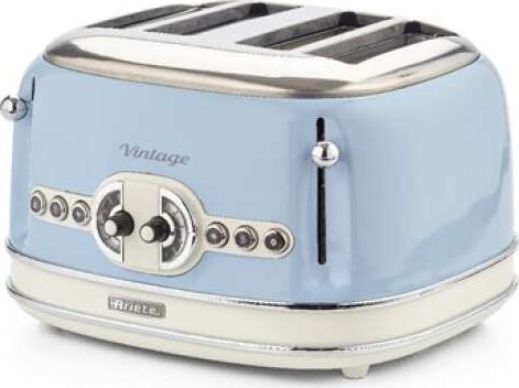 Ariete Vintage 0156BL kenyérpirító, 4 szeletes, kék Ariete Vintage 0156BL kenyérpirító, 4 szeletes, kék