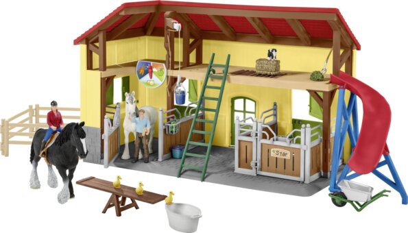 Schleich, Farm World, lovas istálló játékszett