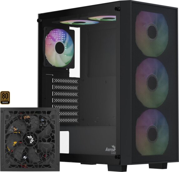 Aerocool B509A Flow-G-BK-v1 számítógépház (650W tápegységgel) Aerocool B509A Flow-G-BK-v1 számítógépház (650W tápegységgel)