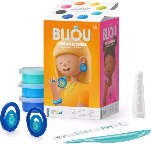 Hey Clay, Nagy bizsukészítő levegőn száradó gyurmakészlet, 8 db-os