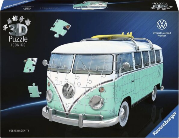 Ravensburger, Iconics - Volkswagen T1 króm kiadás, 3D puzzle, 162 darabos