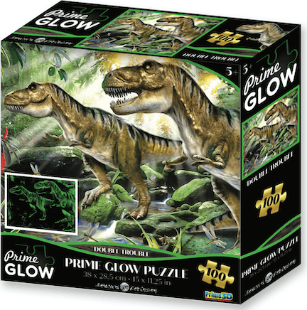 Dinoszauruszok neon puzzle, 100 darabos