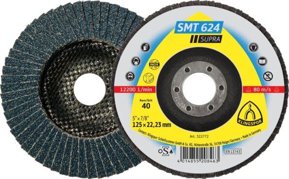 Klingspor SMT 624 Supra lamellás csiszoló korong, 150mm, P40, inox