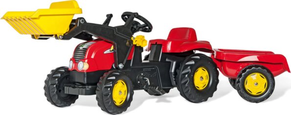 Rolly Kid-X pedálos markolós traktor utánfutóval