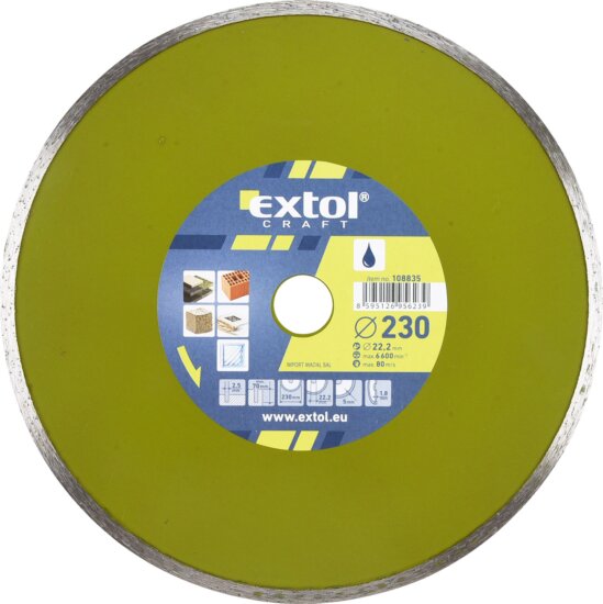 Extol Craft gyémánt vágókorong csempevágáshoz, 230mm