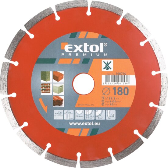 Extol Premium gyémánt vágókorong, 180mm