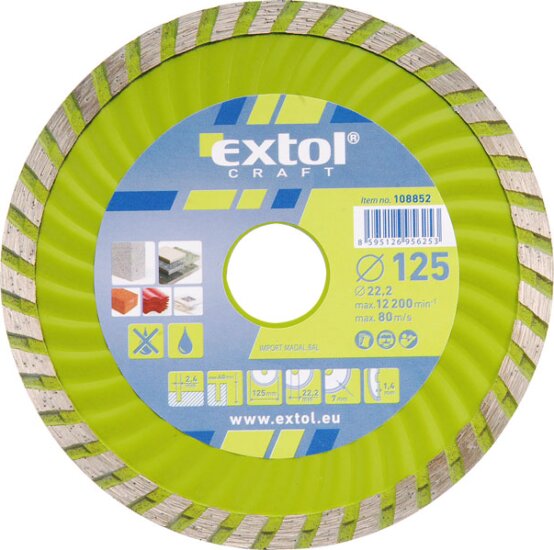 Extol Craft Turbo gyémánt vágókorong, 125mm